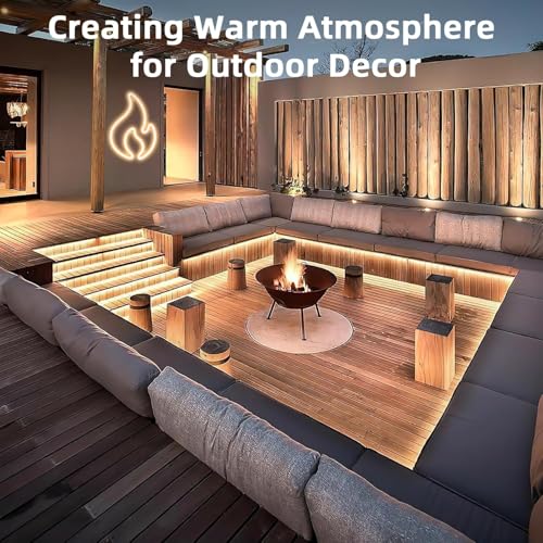 Lamomo LED Strip Lights 49.2ft Warm White Dimmable Waterproof Rope Light - Variation: Warm White / 49.2ft