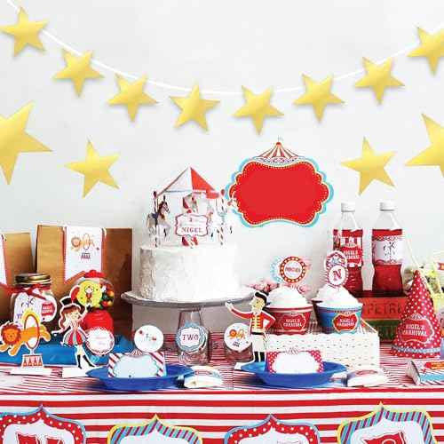 24PCS Gold Star Cutouts, 11 Inch Large Double Printed Paper Stars Cutouts, Cardboard Star Cutouts, Glitter Stars Decorations for Classroom Wall Movie Night Bulletin Board Party Supply