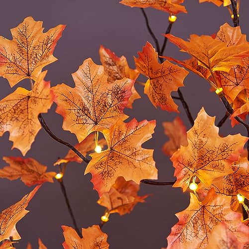 LIGHTSHARE 6ft Artificial Lighted Maple Tree with 120 Warm White LEDs - Indoor & Outdoor Fall Decor