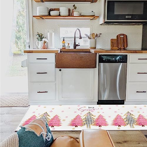 Savannah Christmas Runner Rug 15.7x47.2 in Absorbent Non-Slip Kitchen Mat