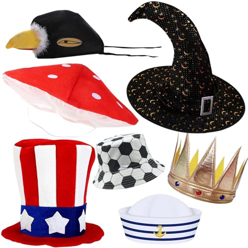Assorted Funny Party Hats Bulk Pack - Novelty Costume Hats for Adults & Teens