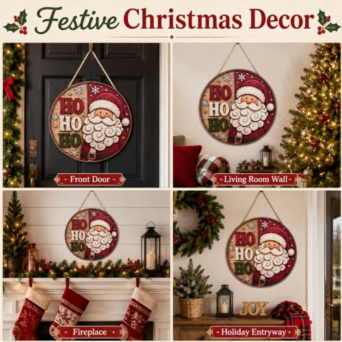 Christmas Decorations - Santa Claus HO Welcome Sign for Front Door