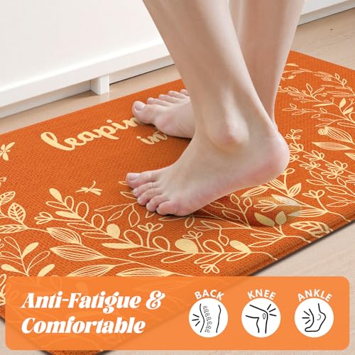Fall-Inspired Anti-Fatigue Kitchen Mat with Cushioned Support and Non-Slip Backing