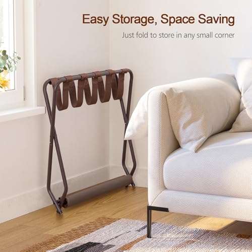 Bronz Foldable Luggage Rack Set of 2 - Suitcase Stand for Guest Room