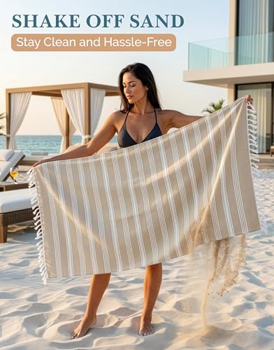 Casa Platino 12-Pack Oversized Turkish-Style Beach Towels 39x71, Soft & Quick-Dry