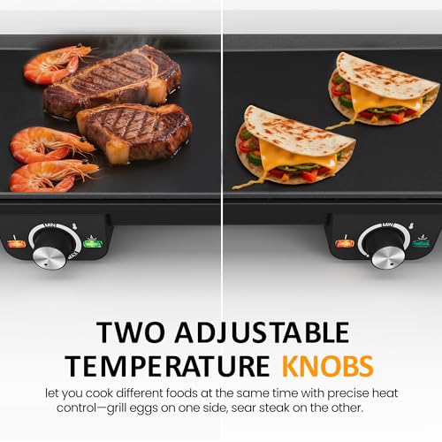 35-Inch Electric Griddle 1600W with Foldable Dual Zone Nonstick Surface