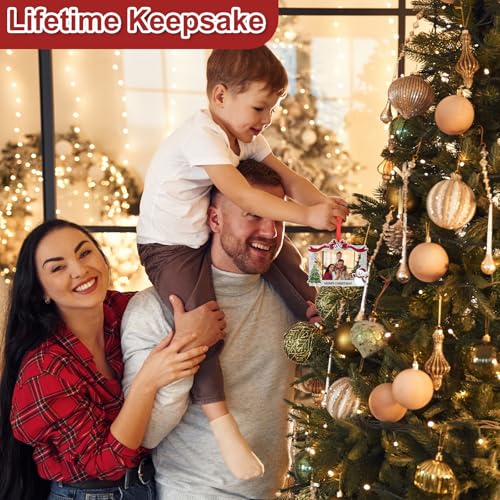 COCHIE 2025 Merry Christmas Photo Frame Ornament for Tree Stocking Hanging Decorations, Personalized Xmas Gifts, Picture Frame Christmas Keepsake (Xmas)