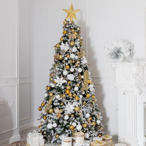 Annecy Glitter Star Tree Topper - Shatterproof Christmas Tree Decoration (Gold)