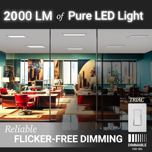 12x24 Inch LED Flat Panel Light Surface Mount 5 CCT Dimmable 90 CRI