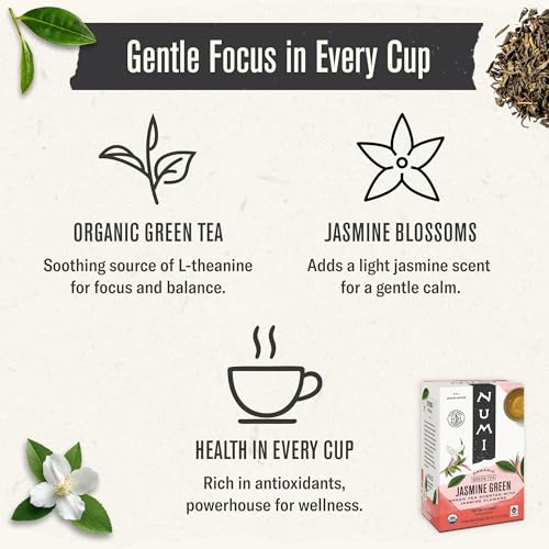 Organic Jasmine Green Tea Bags - Fair Trade, USDA Organic, 100 Count