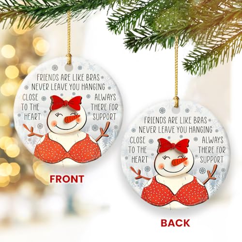 Friendship Christmas Ornaments 2025, Funny Friends Gifts for Hanging Christmas Decorations, Cute Friendship Ornaments for Women, Sisters, Double Sided Ceramic Ornament, Bestie Gifts