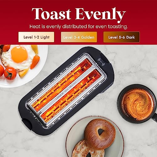 Elite Gourmet 4-Slice Long Slot Toaster, Extra-Wide Slots, Countdown