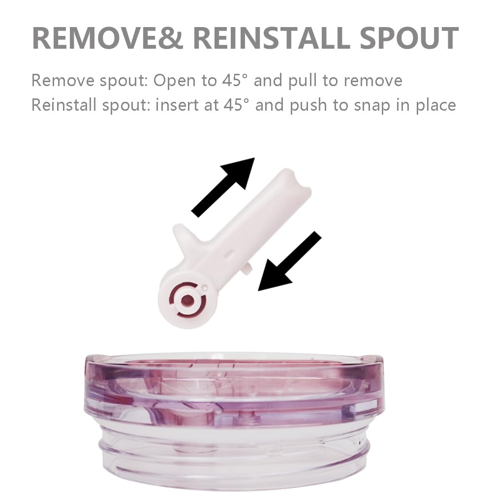 Dreamfocus 40 oz Leak Proof Flip Straw Lid Replacement for Stanley 40 oz Quencher H2.0 and ProTour Tumbler