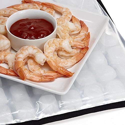 FlexiFreeze Black Party Mat Food Cooling Serving Platter – Buffet & Catering