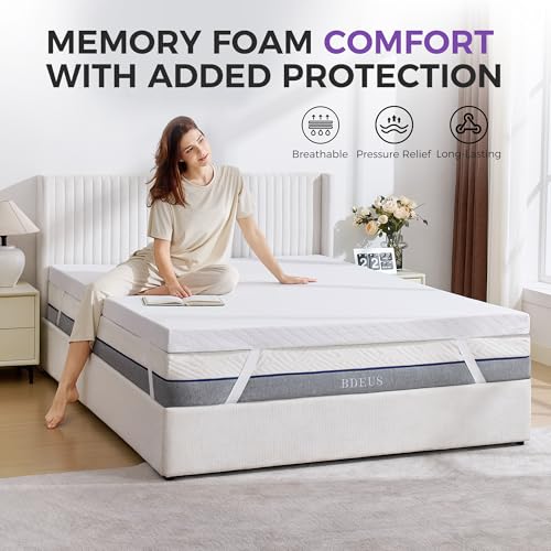 Twin Size 3 Inch Gel Memory Foam Mattress Topper with Removable Cover - Cooling Support