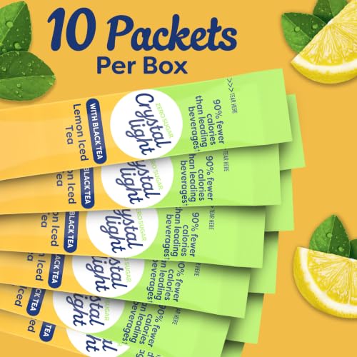 Crystal Light Lemon Iced Tea Powdered Drink Mix Pack of 12 - 0.7 Ounce On-the-Go Singles