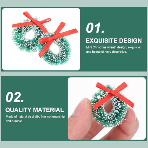 Mini Christmas Wreaths 24pcs Artificial Holiday Decor for Dollhouses & Ornaments