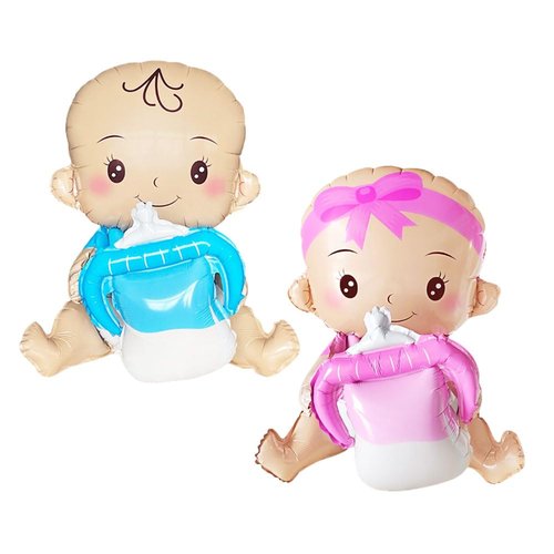 AnnoDeel 2 Pcs 20" x 31" Baby Balloon,Boy and Girl Large Size and Thickened Foil Balloons,Helium Balloons for Wedding Birthday Party Decoration