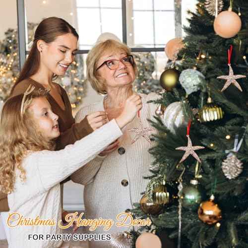 D4DREAM Starfish Christmas Ornament - Metal Gold Starfish Ornaments for Christmas Tree Beach Theme Hanging Ornaments Keepsake Gifts for Women Men Kids