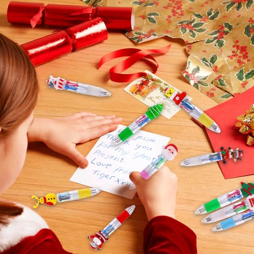 24PCS Christmas Multicolor Pens 4 Colors in 1 0.7mm Cute Gifts