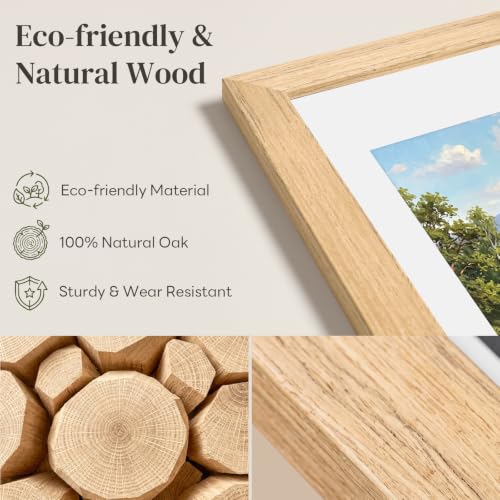 3 Pack 18x24 Inch Wooden Poster Frames - Natural Oak Solid Wood