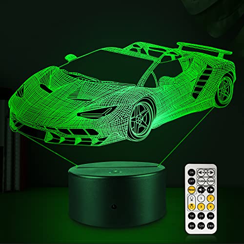 FlyonSea Race Car Gifts,Car Lamp Party Supplies 7 Color Changing Nightlight with Touch and Remote Control£¨Timer,Cars Light Birthday Christmas Gift