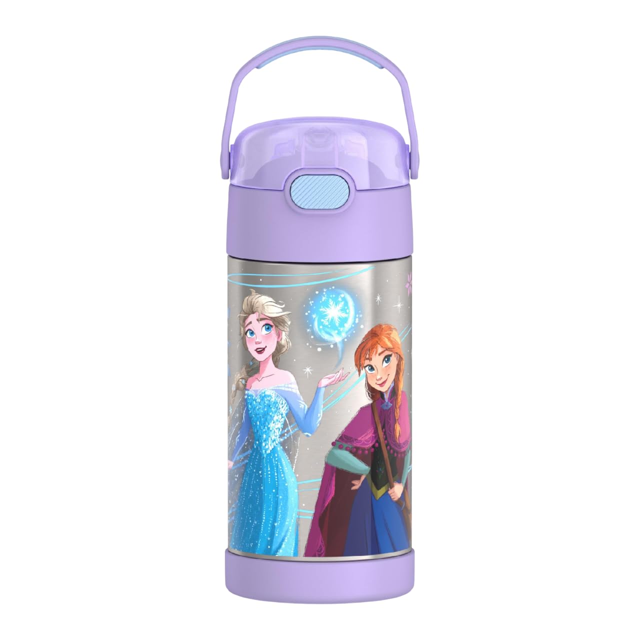 THERMOS FUNTAINER Water Bottle with Straw - 12 Ounce - Kids Stainless Steel Vacuum Insulated Water Bottle with Lid, Frozen 2