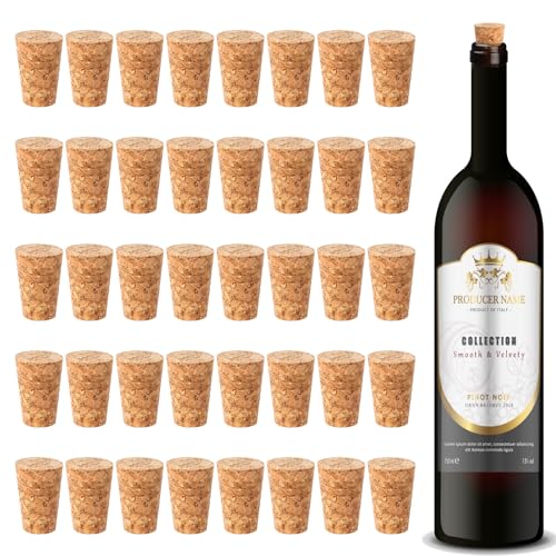 Wine Corks, Natural Soft Wood Wine Bottle Corks, Leakproof Tapered Corks, 20 Pack Wooden Replacement Wine Stoppers for Wine Beer Liquor Bottles, DIY Crafts
