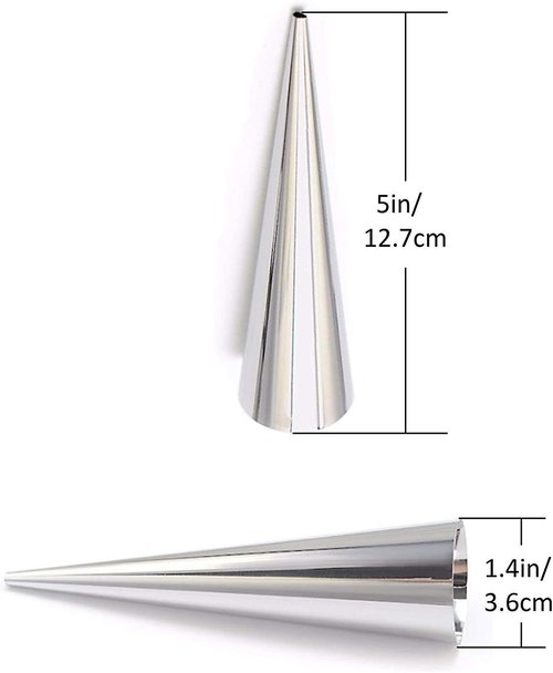 FantasyDay Non-Stick Cream Horn Molds - 5-Inch Stainless Steel Cannoli Tubes Kit, Pack of 20