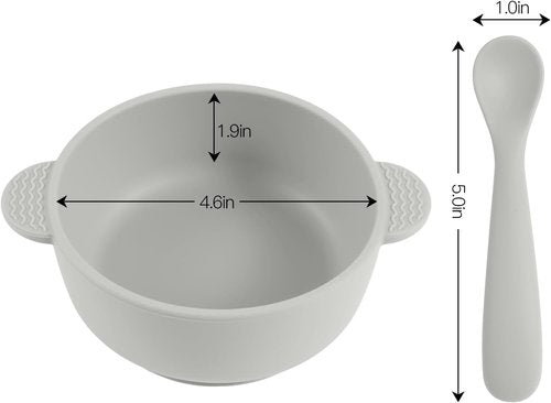 Eascrozn Silicone Baby Feeding Set - 3 Suction Bowls & 3 Spoons | BPA-Free, Microwave & Dishwasher Safe