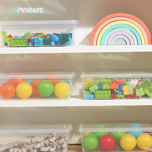 12 Pack BPA-Free Stackable Clear Shoe Storage Bins with Latching Lids, 6 Quart