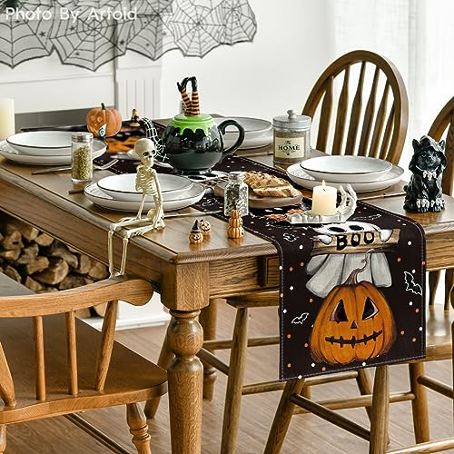Artoid Mode 13x90 Inch Halloween Table Runner Home Party Decor Black
