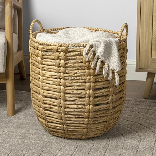 Happimess Laurel Hand-Woven Abaca Storage Basket 19 Inch - Natural