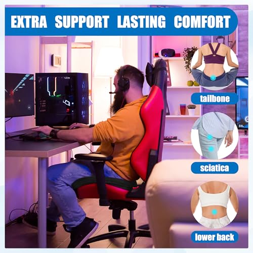 BALAPET Black Ultra Soft Gaming Chair Cushion for Long Sitting, Tailbone Support