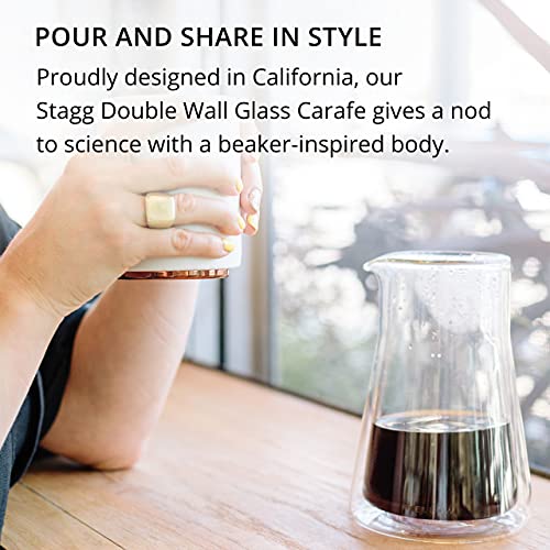 20oz Double Wall Glass Coffee Carafe with Pour-Over Dripper | Heat-Resistant Borosilicate