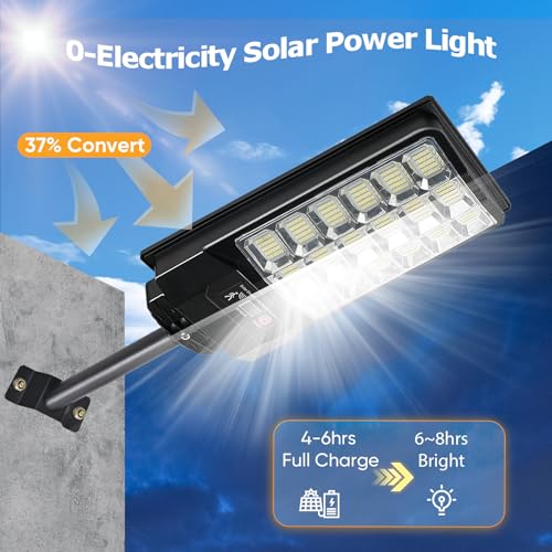 Solar Street Light Outdoor Waterproof Flood Light with Remote - 6P Variation