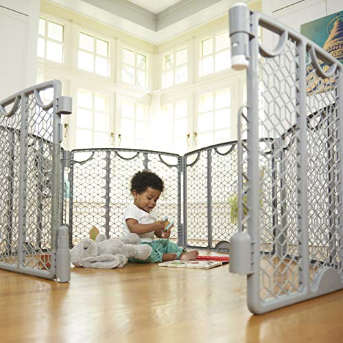 Evenflo Versatile Play Space Adjustable Area, 6-Panel (Cool Gray)