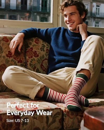 Moyel 24 Pairs Christmas Socks Advent Calendar for Men US 7-13 - Holiday Gift