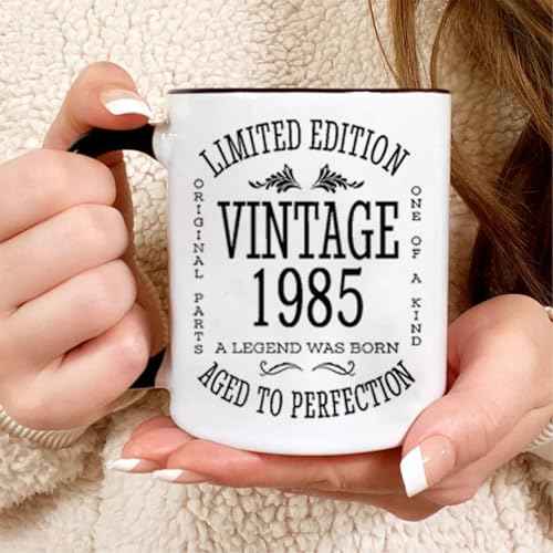 Funny 1985 40th Birthday Gifts Ideas Mug - Unique Ceramic Coffee Mugs for Men and Women - Christmas Gifts for Him, Her, Husband, Wife, Mom, Dad, Family Friends, Coworker - White 11 Oz Tea Cups