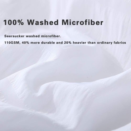 AveLom King Duvet Cover Set - Ultra Soft Seersucker Textured Microfiber | 3 Pieces with Zipper Closure (104 x 90 inches)