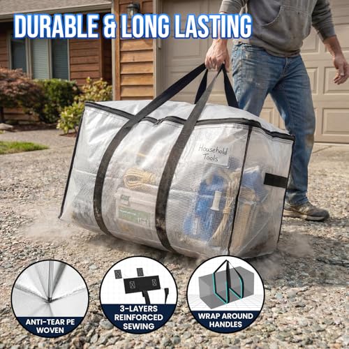 TAILI 10 Pack Clear Extra Large Moving Storage Bags with Visible Window