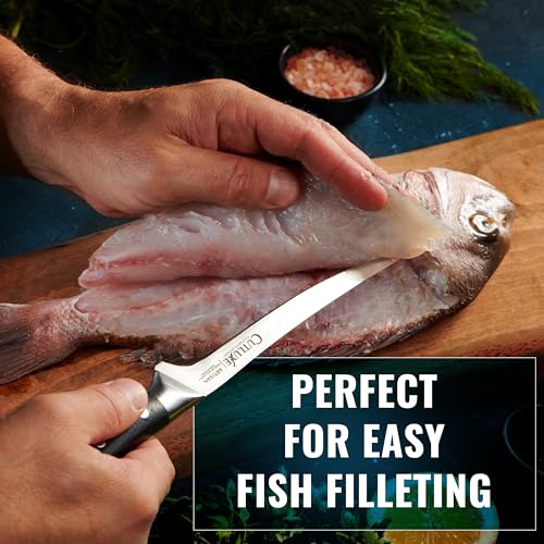 7-Inch Flexible Fish & Meat Fillet Knife - Razor-Sharp Boning Knife with Pakkawood Handle