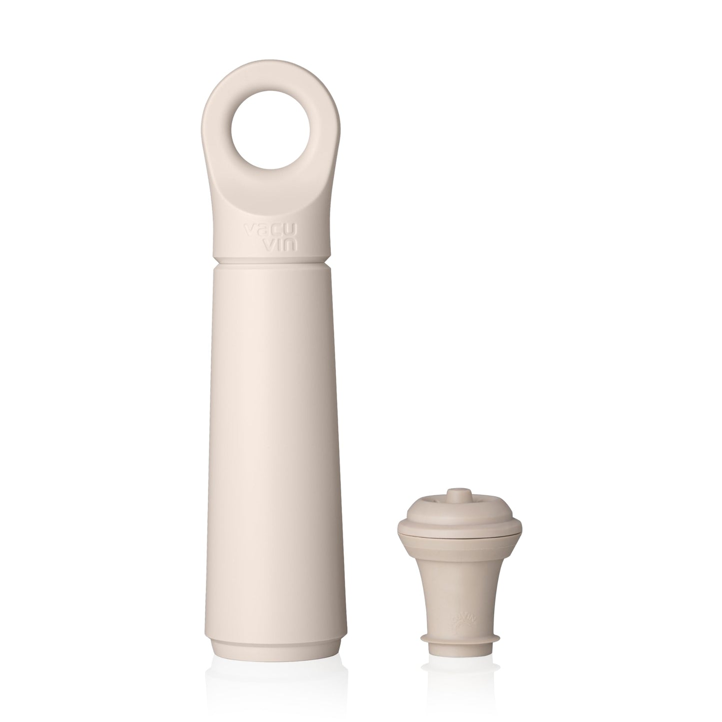 Vacu Vin Wine Saver Loop – Made in the Netherlands – Premium Vacuum Pump with Stopper – Airtight Seal Preserves Opened Wine Bottles up to 10 Days – Elegant & Durable – Sand