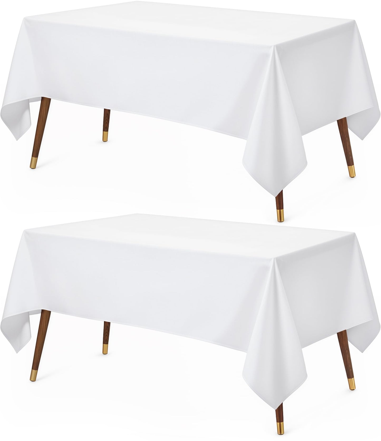 Utopia Kitchen Rectangle Table Cloth 2 Pack [60x120 Inches, White] Tablecloth Machine Washable Fabric Polyester Table Cover for Dining, Buffet Parties, Picnic, Events, Weddings and Restaurants