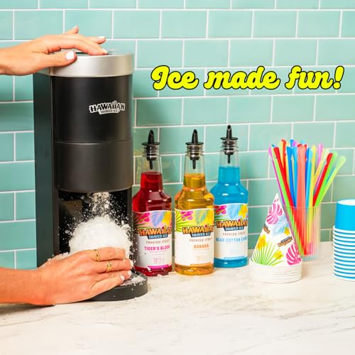 Hawaiian Shaved Ice Snow Cone Machine with Ice Molds & Blade Adjustment