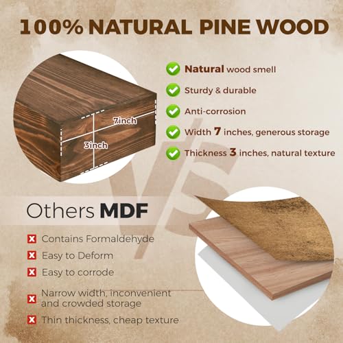 Floating Shelves 48 x 7 x 3 Inch Fireplace Mantel Brown - Heavy-Duty Wall Shelf