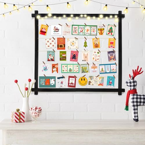 PHOENANCEE Black Collage Photo Display Board with Clips - 2 Pack Graduation Decor