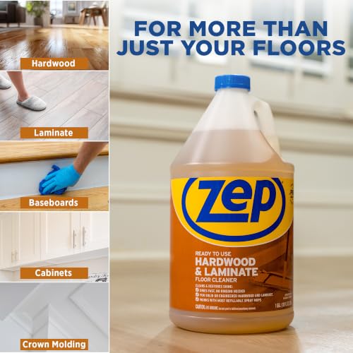 Zep Hardwood & Laminate Floor Cleaner Pack of 2 - 1 Gallon Each, Professional-Grade