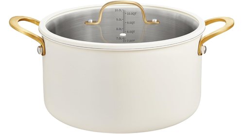 BEZIA Large Stainless Steel Stock Pot, 12 Quart Large Cooking Pot with Lid, Casserole with Lid, Even Heat Distribution, Induction Compatible Soup Pot, Ideal for Stews, Simmering & Soups