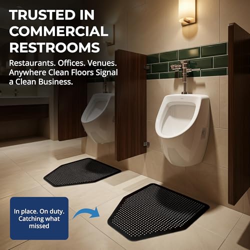 Urinal Mats for Men - Commercial-Grade Absorbency, Odor Control, 6 Pack